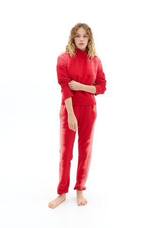 Discoloration Mock-neck Sweat