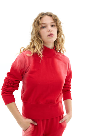 Discoloration Mock-neck Sweat