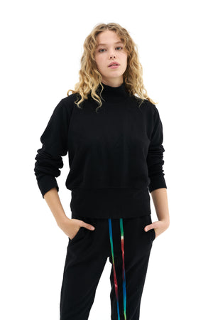 Solid Mock-neck Sweat